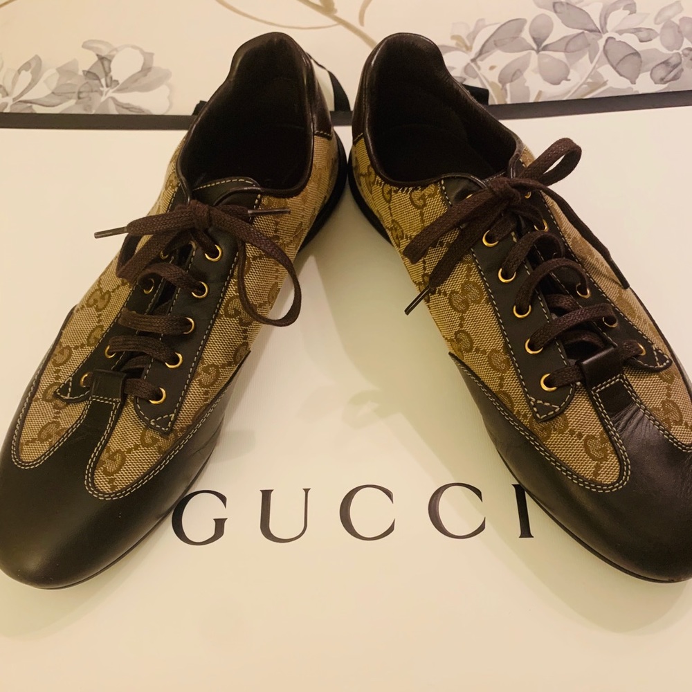 Gucci brown tennis shoes